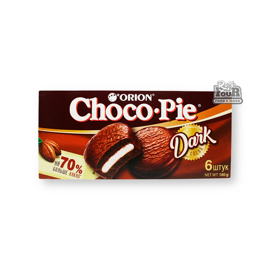 Confectionery "Orion Choco-Pie Dark" in glaze 6pcs
